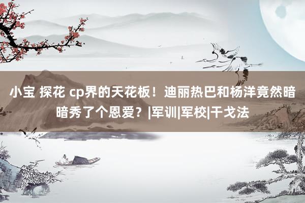 小宝 探花 cp界的天花板！迪丽热巴和杨洋竟然暗暗秀了个恩爱？|军训|军校|干戈法
