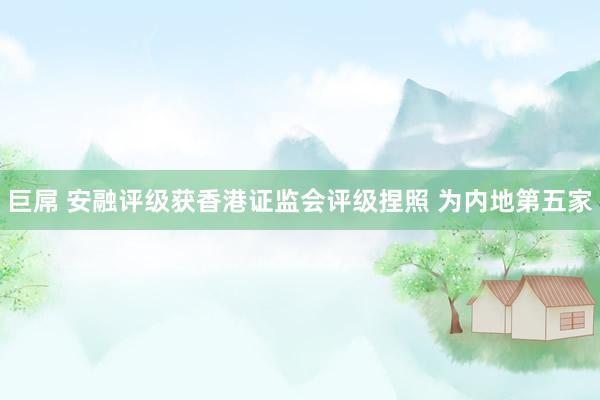 巨屌 安融评级获香港证监会评级捏照 为内地第五家