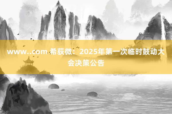 www..com 希荻微：2025年第一次临时鼓动大会决策公告