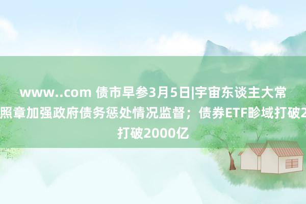 www..com 债市早参3月5日|宇宙东谈主大常委会将照章加强政府债务惩处情况监督；债券ETF畛域打破2000亿
