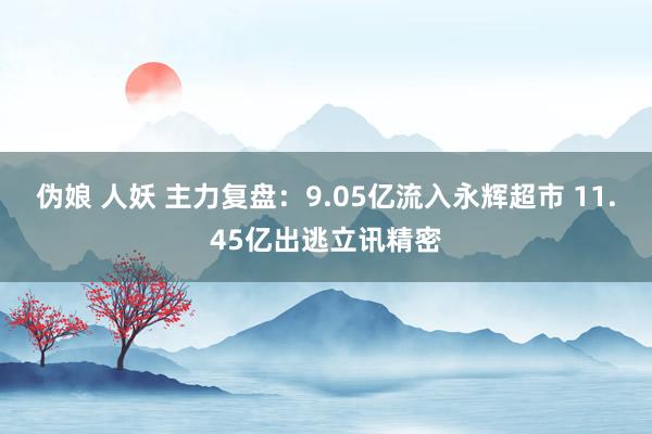 伪娘 人妖 主力复盘：9.05亿流入永辉超市 11.45亿出逃立讯精密