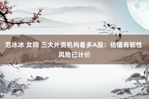 范冰冰 女同 三大外资机构看多A股：估值有韧性 风险已计价